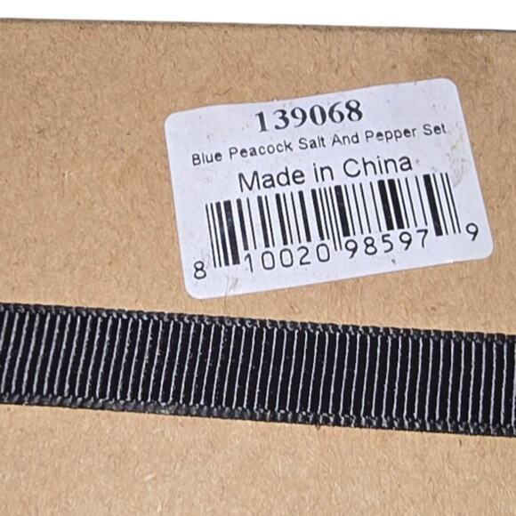 Blue Sky Peacock Ceramic Salt and Pepper Shakers‎ Multicolor New - Picture 5 of 11